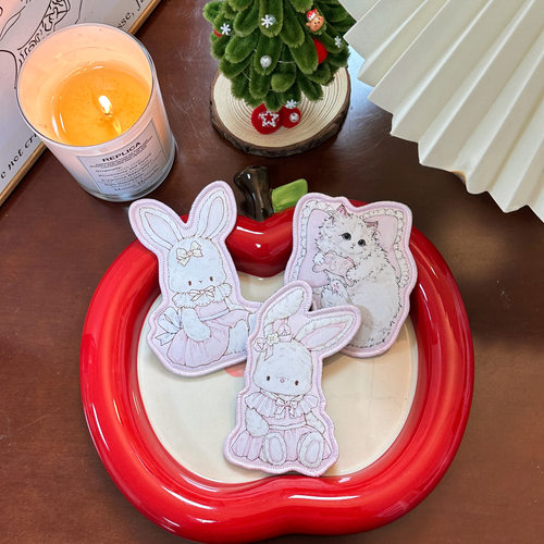 Pink berry原创可爱兔子猫猫无痕刘海贴魔术贴碎发整理神器发饰