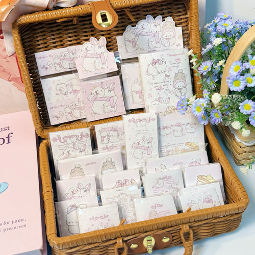 Pink berry原创可爱雪地兔子封口贴卡头贴纸烘培包装出卡打包好物