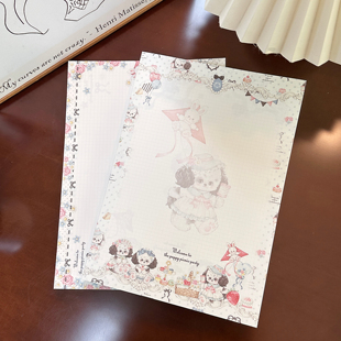 Pink berry原创设计野餐小狗系列可撕双面120gB5拍纸本留言本