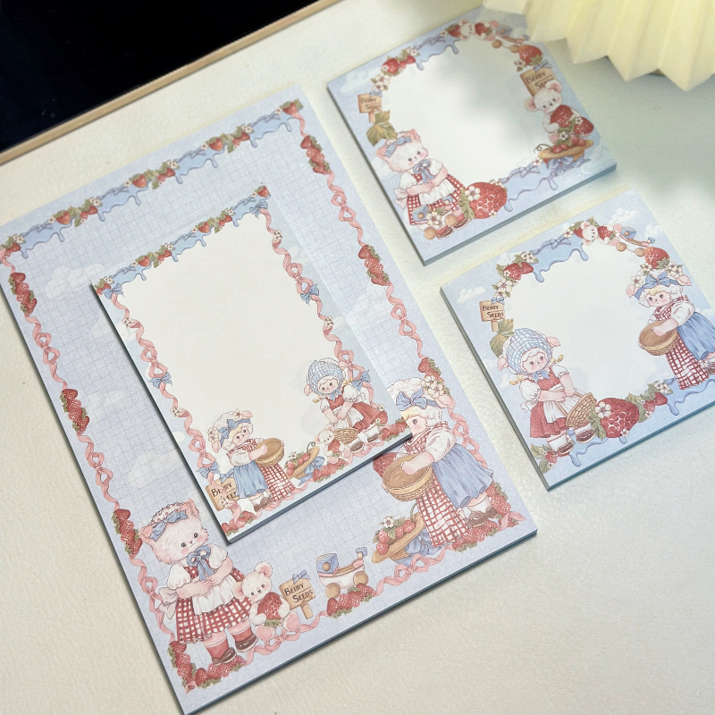 Pink berry原创设计草莓庄园系列可撕双面120gA5B6便签本留言本,文具电教/文化用品/商务用品,便签本/便条纸/N次贴,淘宝优惠券,粉丝福利购,淘宝优惠卷