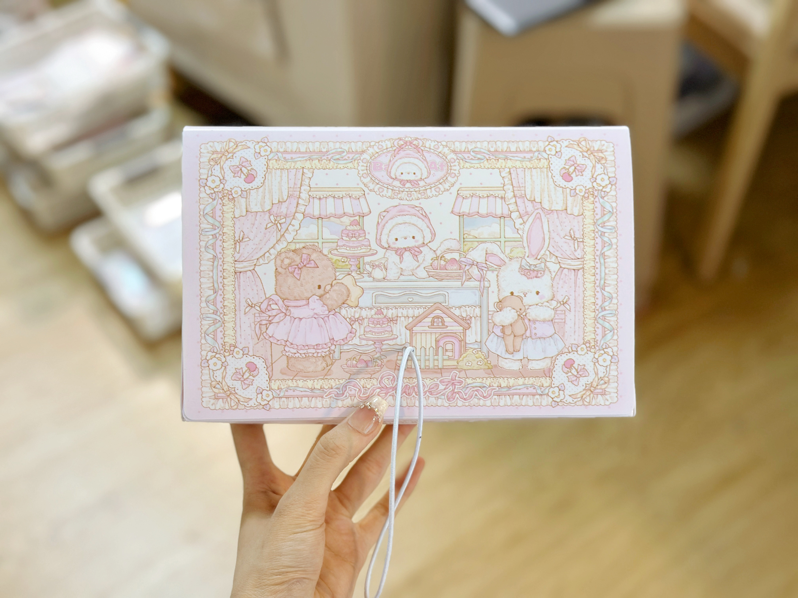 Pink berry原创可爱少女心兔熊pp绑带收纳盒手帐杂物整理盒