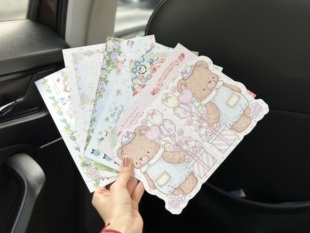 Pink 哑膜 berry原创小熊小狗芭蕾兔熊折页卡出卡打包好物烘培包装