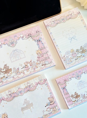 Pink berry原创设计古董娃娃音乐会可撕双面120gB5A5B6便签留言本