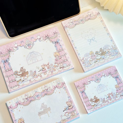 Pink berry原创设计古董娃娃音乐会可撕双面120gB5A5B6便签留言本