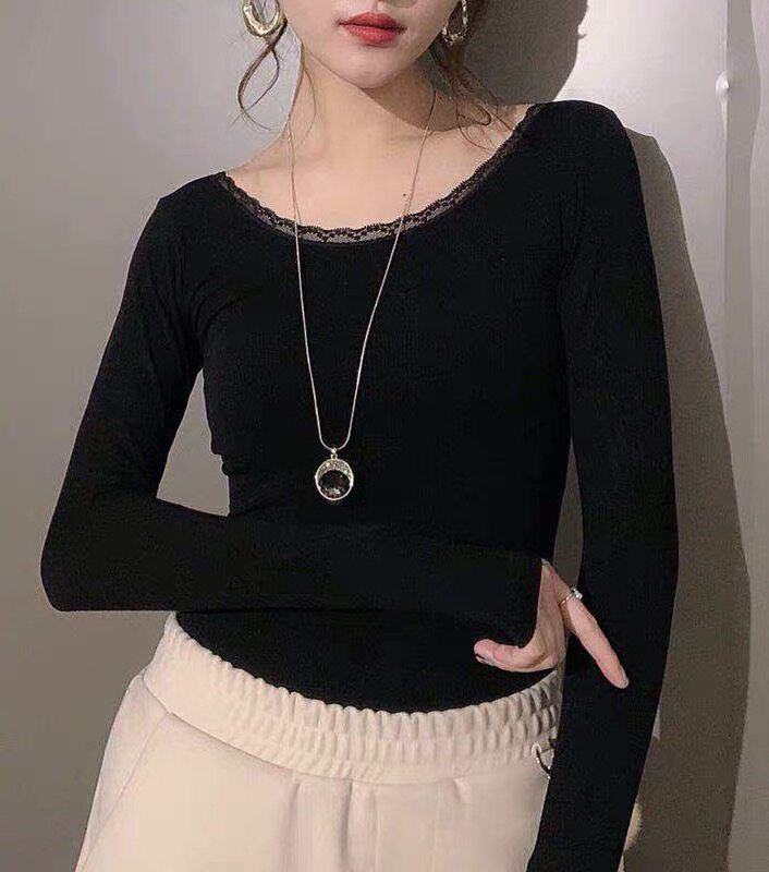 欧洲站欧货打底衫保暖内衣圆领套塑身上衣