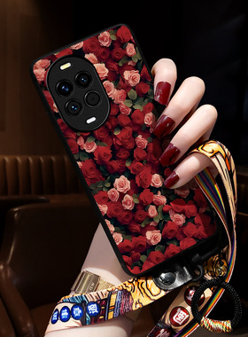 适用华为nova14手机壳新款nova12pro保护套Ultra中国风nova13高级感10男11女N8挂绳7网红色se玫瑰花活力版Hi9