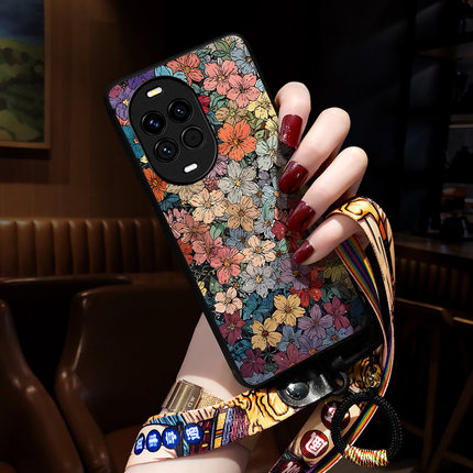 适用华为nova14手机壳新款nova12pro保护套Ultra中国风nova13高级感10男11女N8挂绳7网红se五彩花朵活力版Hi9