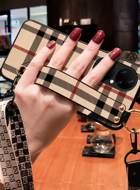 适用华为p50pro手机壳斜挎肩背挂绳50e手机壳新款Pura70保护套p40pro腕带支架Pura80PRO+手机壳p60art女p3o外