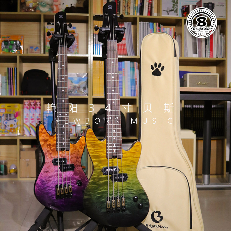 艳阳BS99电贝斯贝司Pbass主动拾音四弦低音吉他儿童初学进阶演出