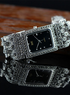 s925纯银手表泰国精工马赛克泰银