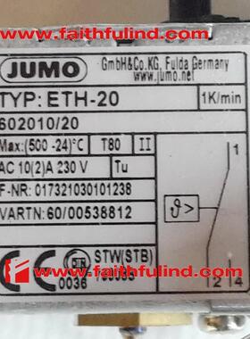 Jumo 00538812 久茂全新温度传感器 ETH-20 602010/20 500度