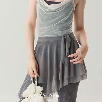 Ssiissuu芭蕾舞蹈基础训练运动瑜伽日常穿搭双层短裙2007