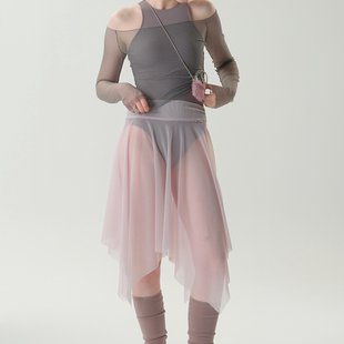 Ssiissuu芭蕾舞蹈网纱训练半身花苞tutu长裙瑜伽运动透气2006