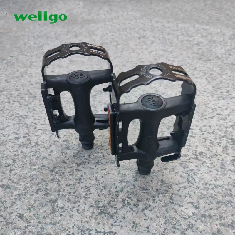 wellgo双DU单车骑行脚踏带定趾孔