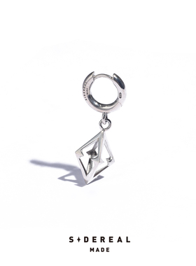 siderealmade镂空菱形十字星银耳环 中性银饰