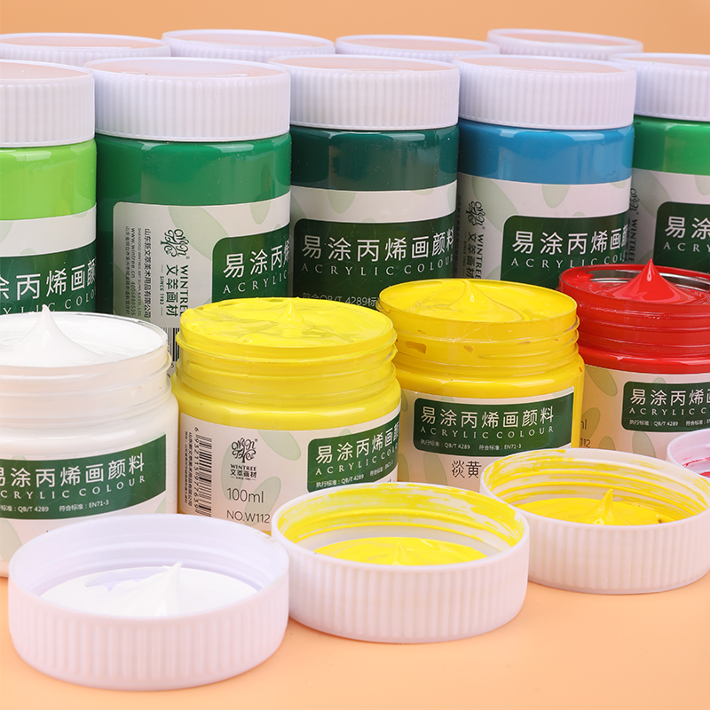丙烯颜料套装纺织diy手绘鞋子防水防晒炳稀小大瓶彩绘涂鸦绘画石头染料画画不掉色材料手工制作100/300ml