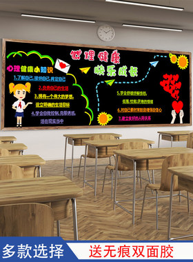 心理健康主题黑板报墙贴纸放飞心灵打开心窗墙贴班级心理角立体