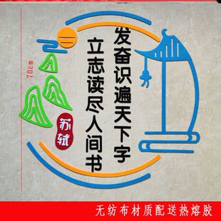 中小学校幼儿园布置创意读书节我阅读墙贴书香立体书香主题黑板报