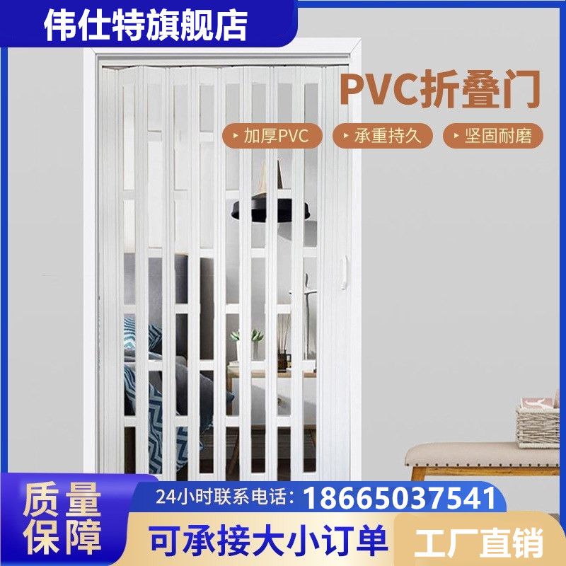 天然气验收临时门pvc折叠推拉门免打孔开放式厨房隔断商场移动门 全屋定制 卧室门 原图主图