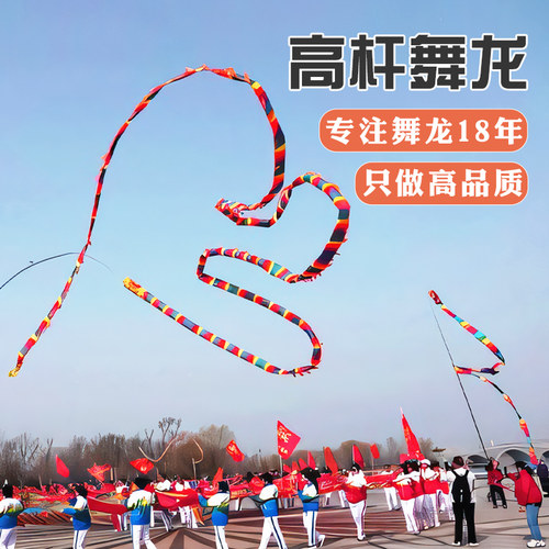 高杆舞龙彩带健身龙全套