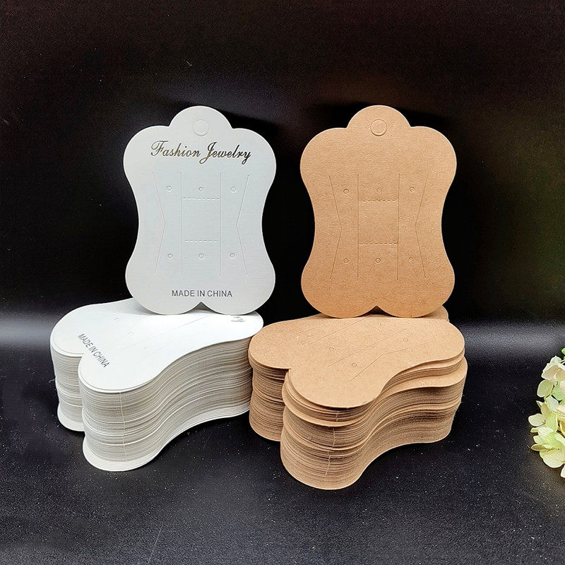 8*9.5发夹发饰卡片饰品纸卡牌头饰挂卡梅花形状卡包装无字发卡