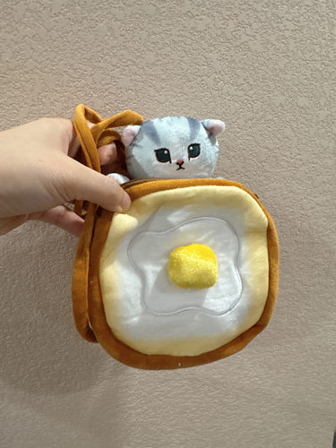 鲨鱼猫煎蛋吐司面包系列迷你斜挎包