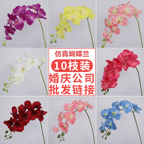 蝴蝶兰仿真花高级感婚庆绢花假花