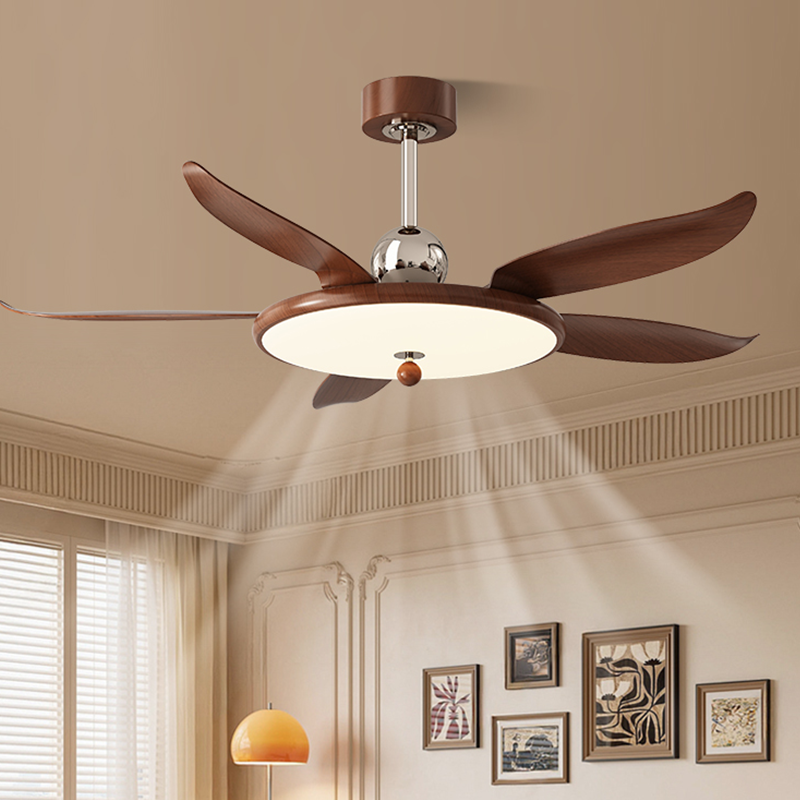 餐厅风扇灯2025新款客厅中古风吊扇灯大风力卧室变频护眼电扇吊灯