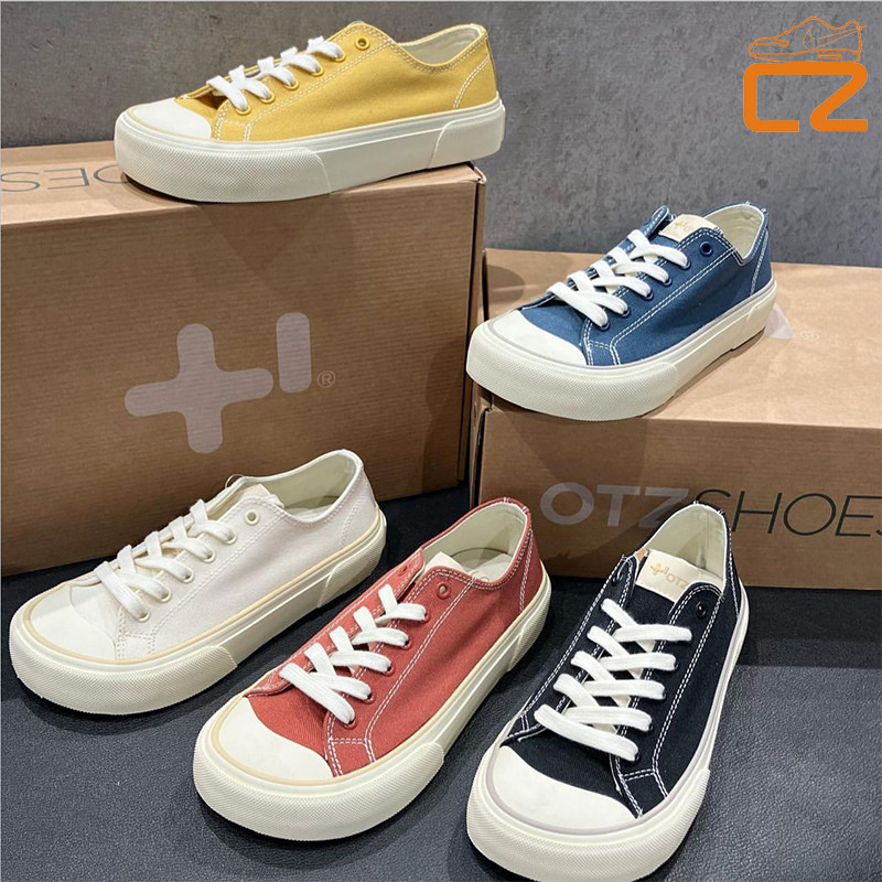 韩国otz 姜黄黑色米白色可爱圆头小丑春季新款男女休闲低帮帆布鞋