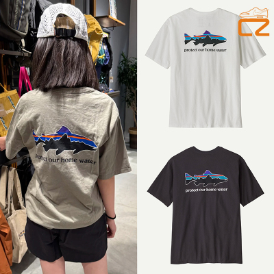 巴塔哥尼亚25新款Patagonia Trout飞鱼图案有机棉男女款圆领短袖T