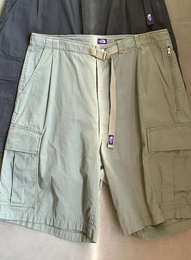 北面TheNorthFace紫标男款军绿色口袋工装棉质抗撕裂短裤NS6SD073