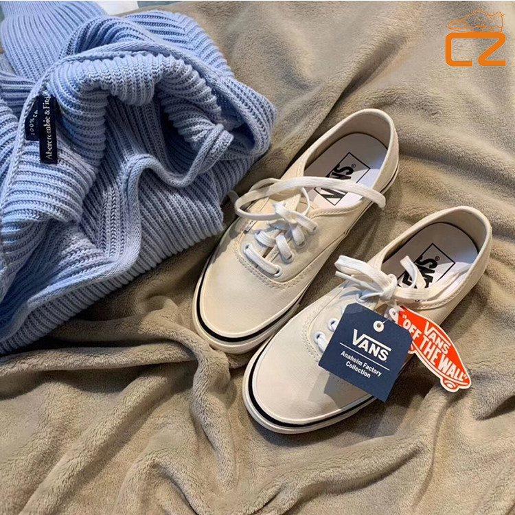 成长球鞋 vans aut 安纳海姆 米白 黑武士 经典男女款低帮帆布鞋