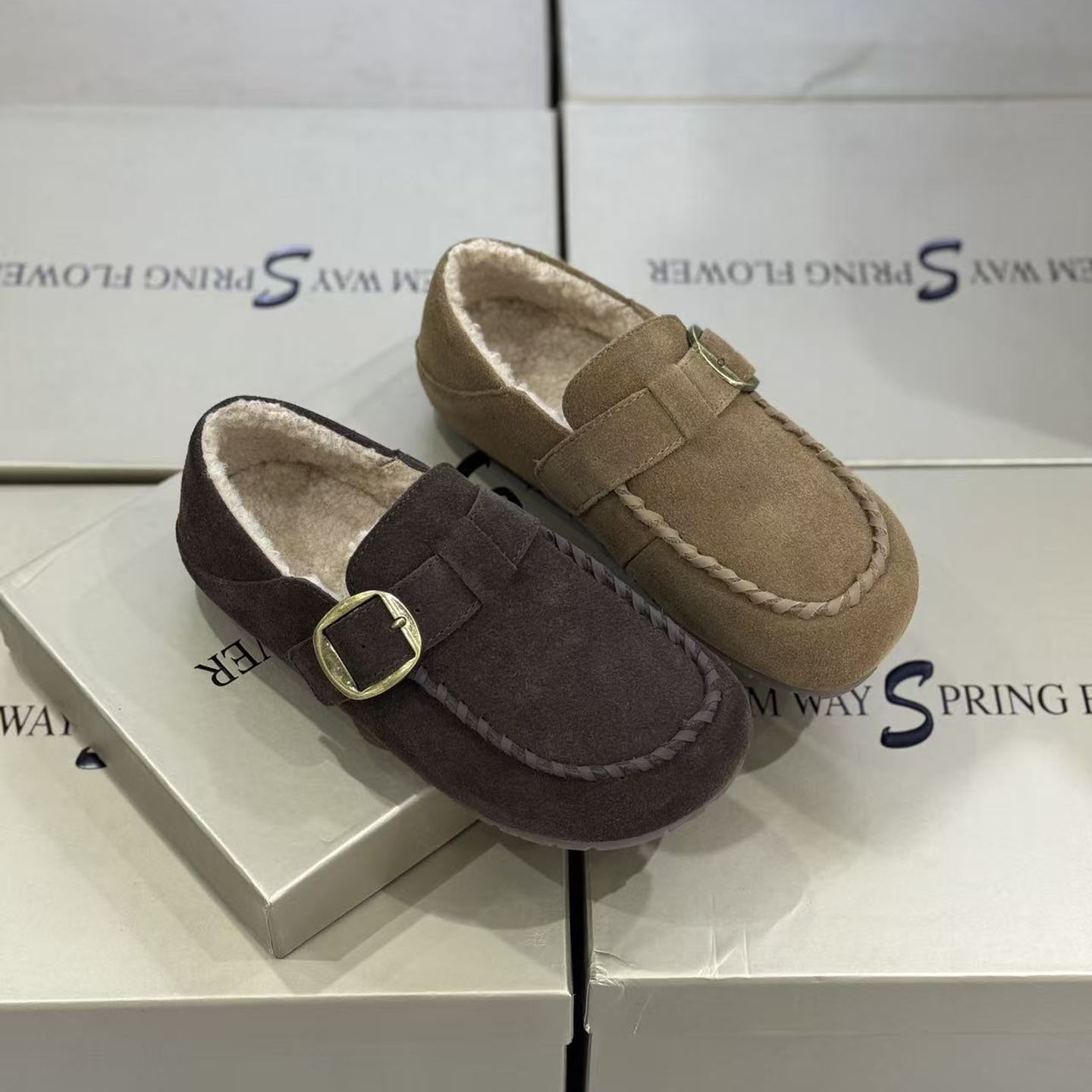 诗路花语加绒勃肯鞋女2025年冬款