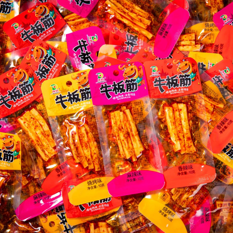 傣旺牛板筋手撕香辣麻辣牛肉筋牛板筋儿时辣条小包装休闲零食小吃