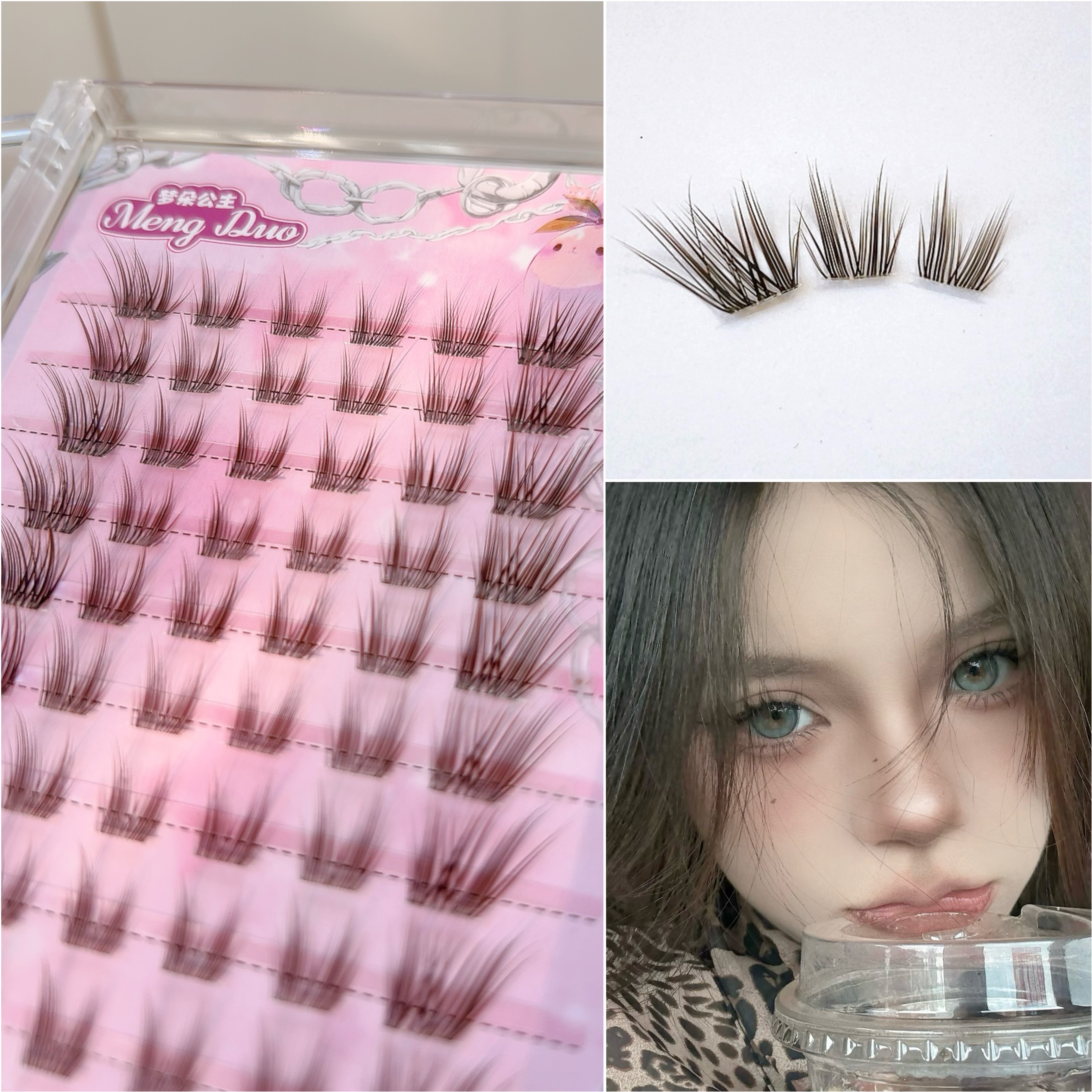 小樱桃假睫毛免胶自粘三部曲自然浓密卷翘仿真单簇新手分段式睫毛