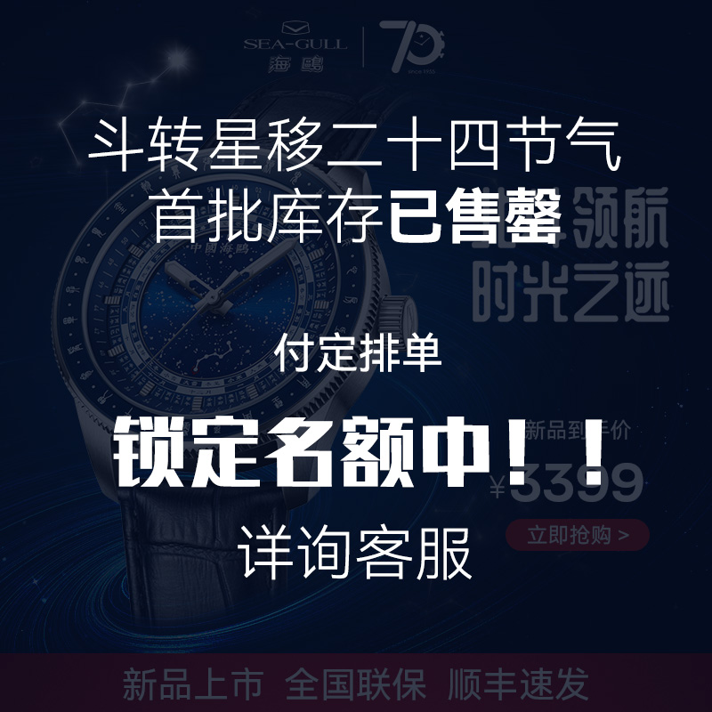 海鸥表星辰历男款机械表