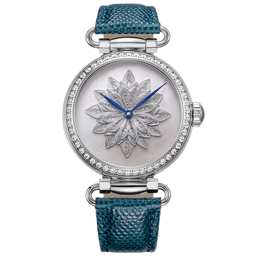 海鸥表奢华银花丝机械表女表