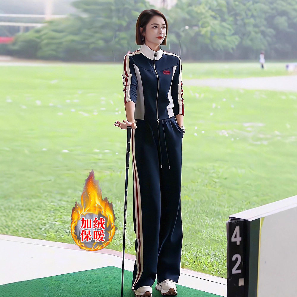 欧货纯棉休闲运动服套装女秋冬季装新款时尚卫衣阔腿裤两件套