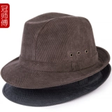 Мужская осенняя модная бархатная вельветовая шапка с капюшоном, для среднего возраста