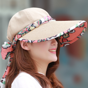 防紫外线帽子夏季潮遮阳帽女夏天大沿帽太阳帽女夏户外防晒沙滩帽
