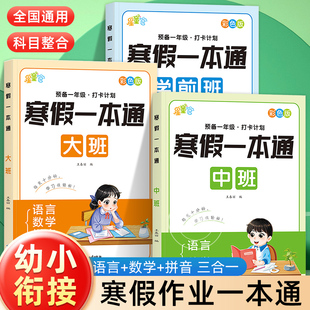 幼小衔接寒假作业一本通 幼儿园学前班大班中班拼音数学语言每日一练幼儿练习册全套幼小衔接寒假作业幼升小衔接教材全套一日一练