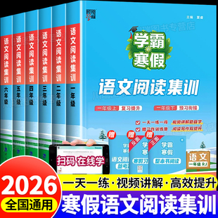 2026新学霸寒假阅读语文寒假阅读集训一二三四五六年级人教版同步寒假作业练习题上册下册阅读理解专项训练书寒假衔接教材每日一练