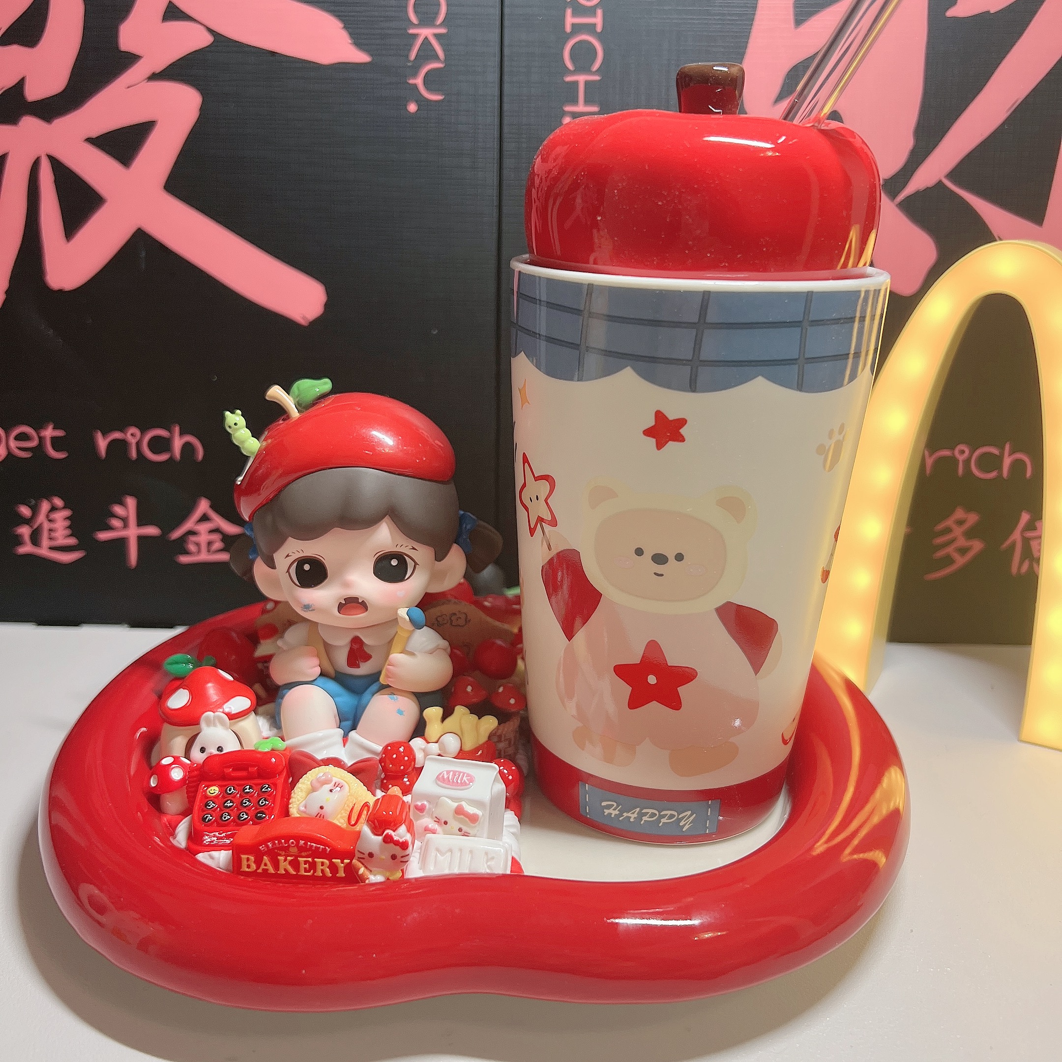 【现货】正版泡泡玛特盲盒系列奶油胶马克杯可爱成品创意生日礼物