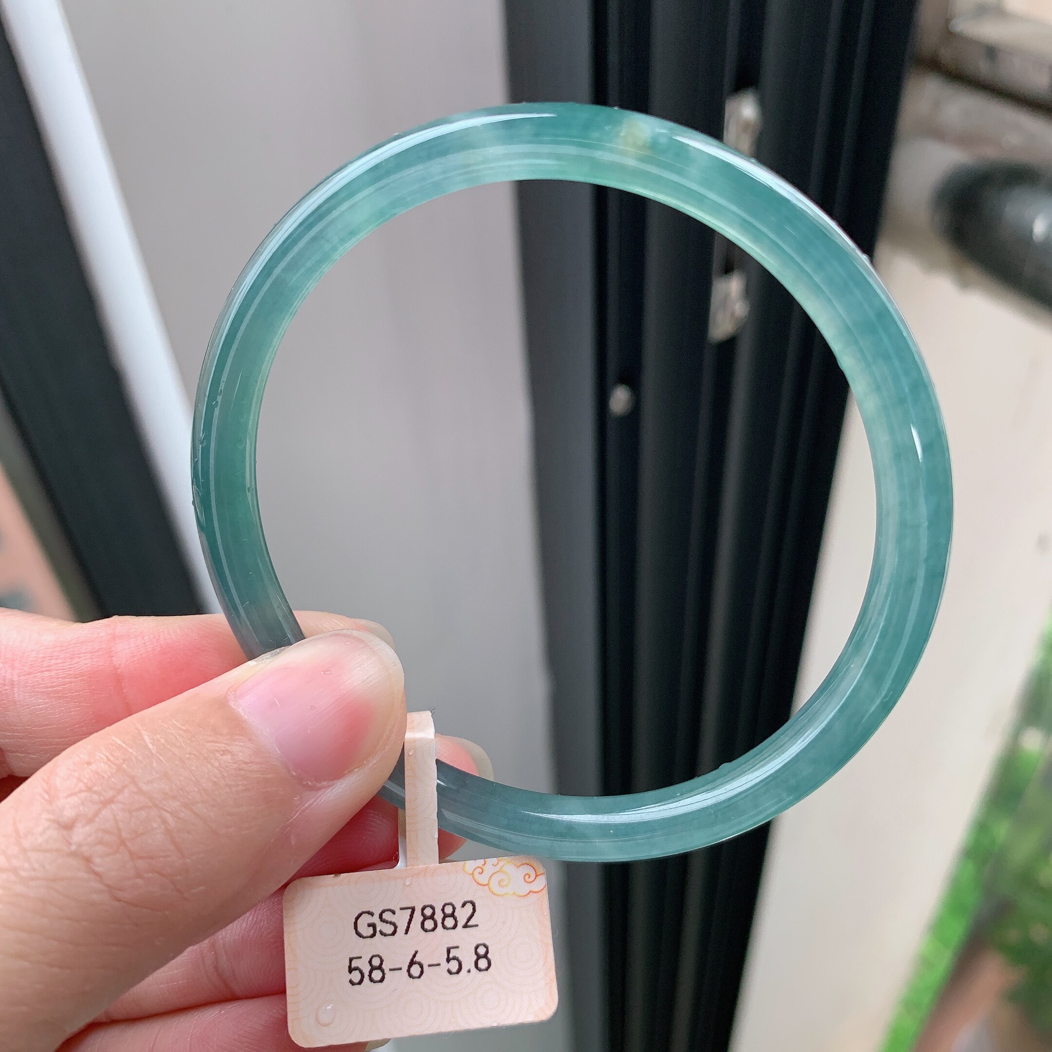 58圈危料a货翡翠冰蓝黄三彩飘危地马拉翡翠
