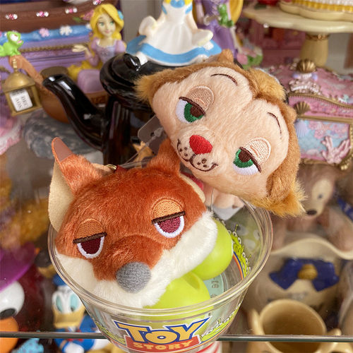 卡通疯狂动物城狐狸 三只小猪与大灰狼头型 脚掌毛绒玩偶小挂饰