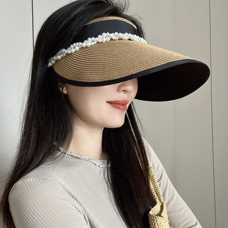 发箍草帽优雅女夏季大檐加厚防晒