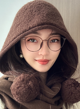 松弛感大头围纯羊毛颗粒感护耳帽