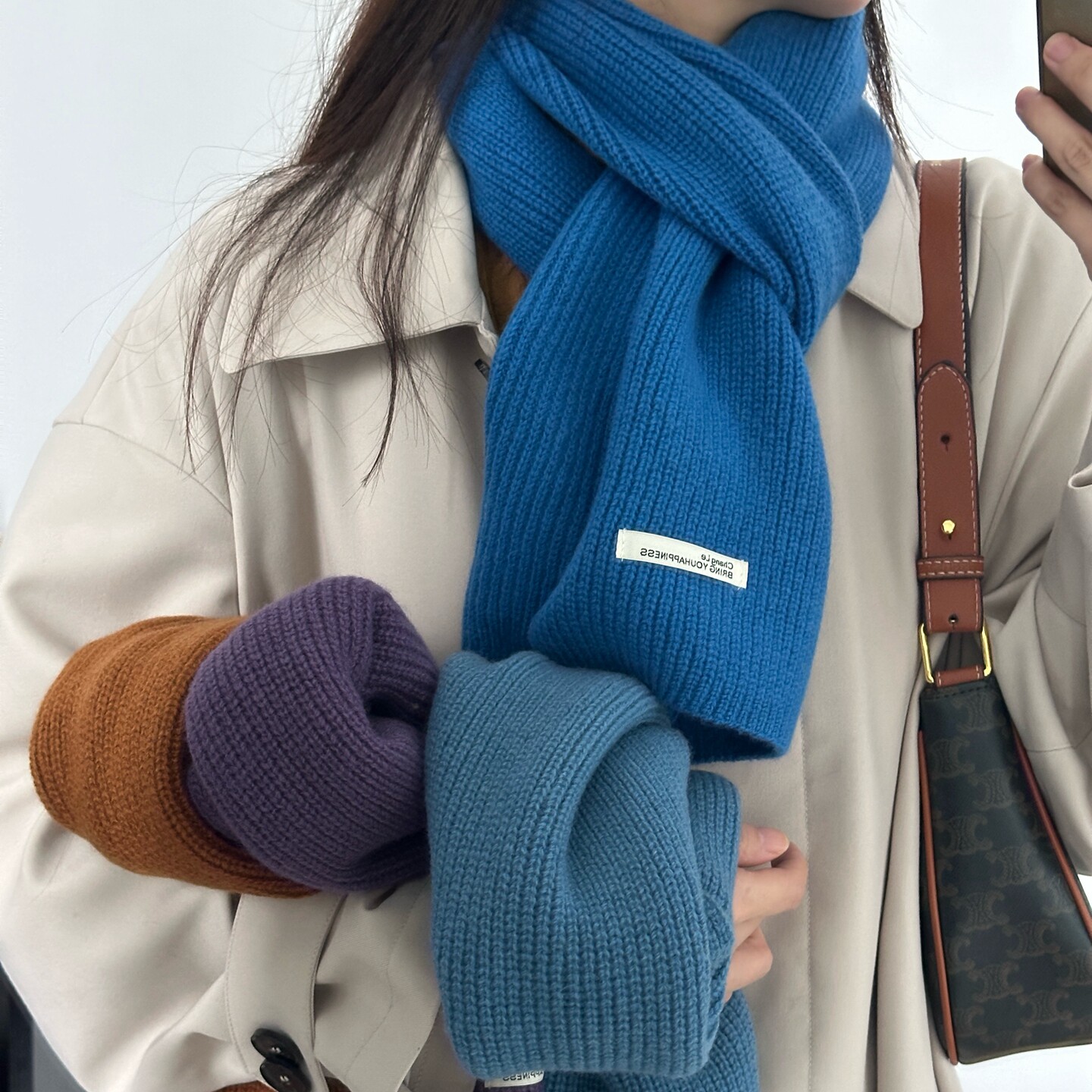 纯羊毛针织围巾男女同款百搭加厚