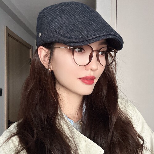 简约老钱风加深包头显脸小前进帽