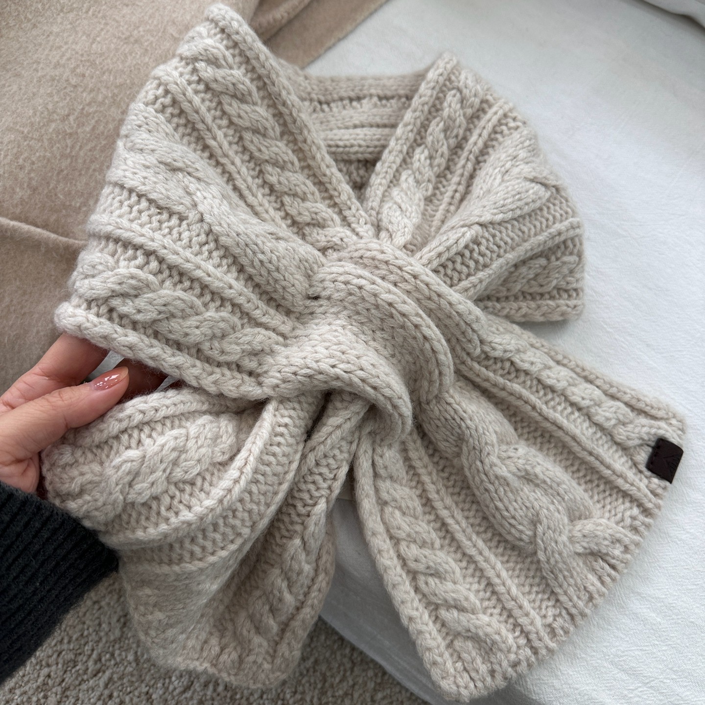 一眼爱上~手打麻花懒人交叉围巾女100％纯羊毛保暖冬季不扎围脖,服饰配件/皮带/帽子/围巾,围巾/丝巾/披肩,淘宝优惠券,粉丝福利购,淘宝优惠卷